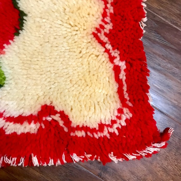 VTG Rose Latch Hook Rug Wall Hanging Boho Chic - Picture 3 of 6